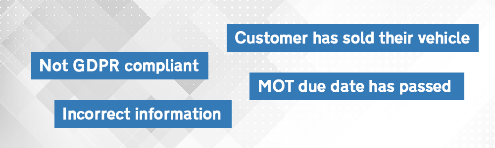 Issues with MOT reminder letters